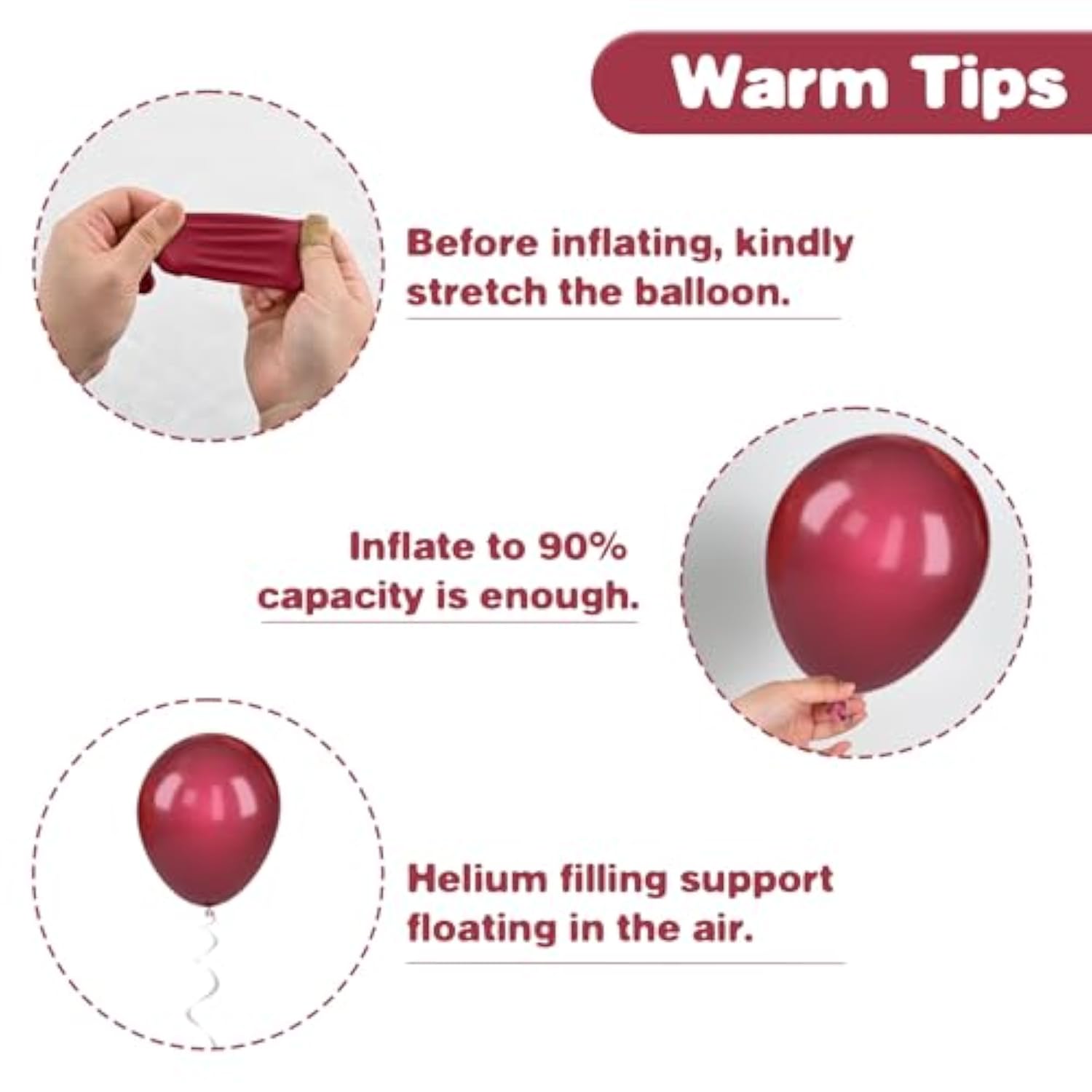 Burgundy Balloons, 12 Inch Maroon Balloons, Wine Red White Pearl Metallic Rose Gold Confetti Balloons Latex Balloons For Wedding Anniversary Engagement Romantic Dinner Fall Party Decorations