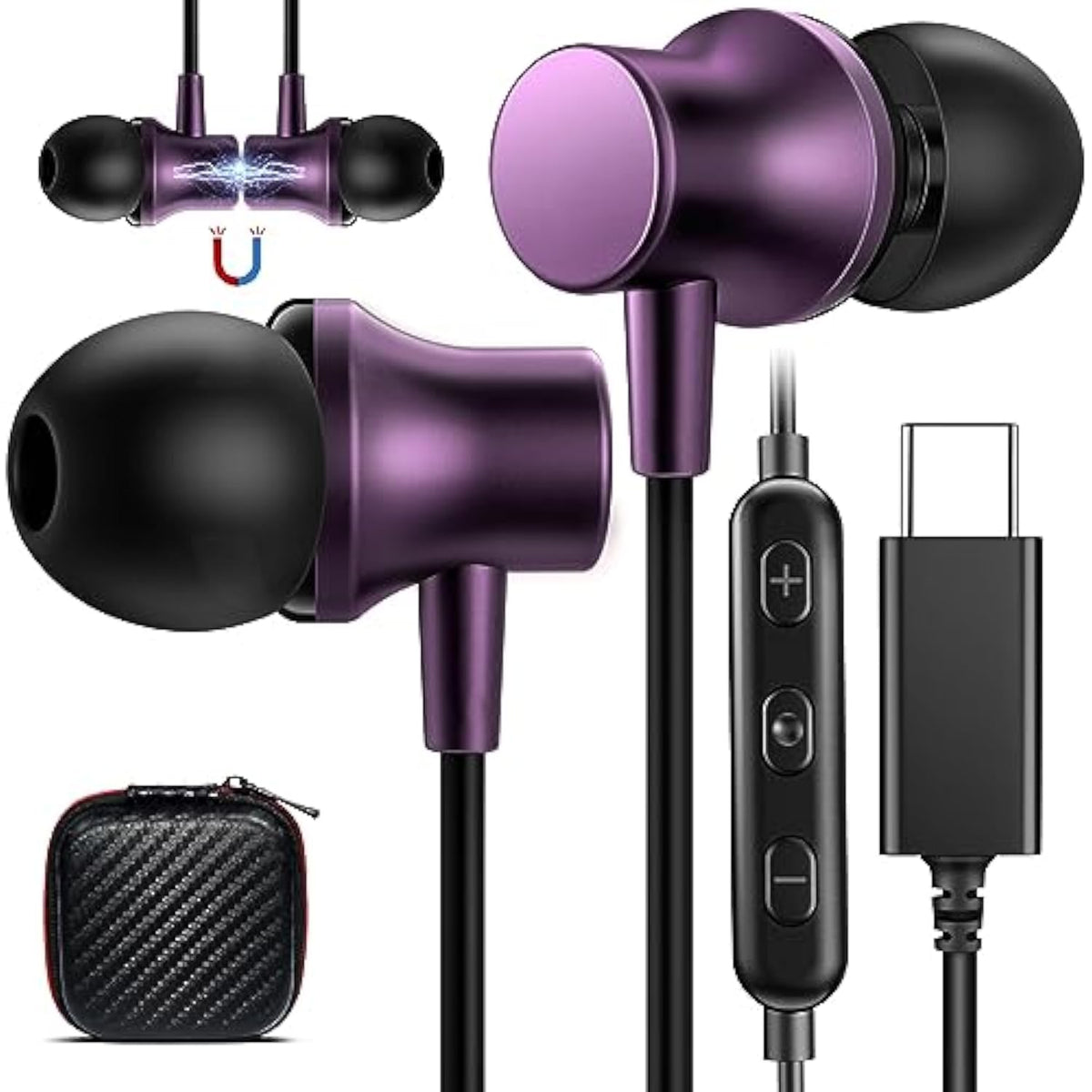 Usb C Headphone, Usb Type C Earphones Wired Earbuds For Pixel 7 6A 6 Pro Magne