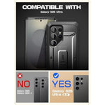 SUPCASE for Samsung Galaxy S25 Ultra Case with Stand (Unicorn Beetle Pro), [2 Front Frames] [Built-in Screen Protector & Belt-Clip] Military-Grade Protection Phone Case for S25 Ultra 6.9 Inch, Black