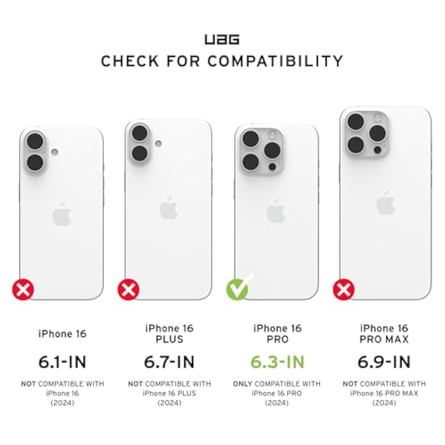 Uag Designed For Iphone 16 Pro Case 6.3" Pathfinder - Compatible With Magsafe Charging Rugged Shockproof Anti-Slip Military Grade Protective Cover, White