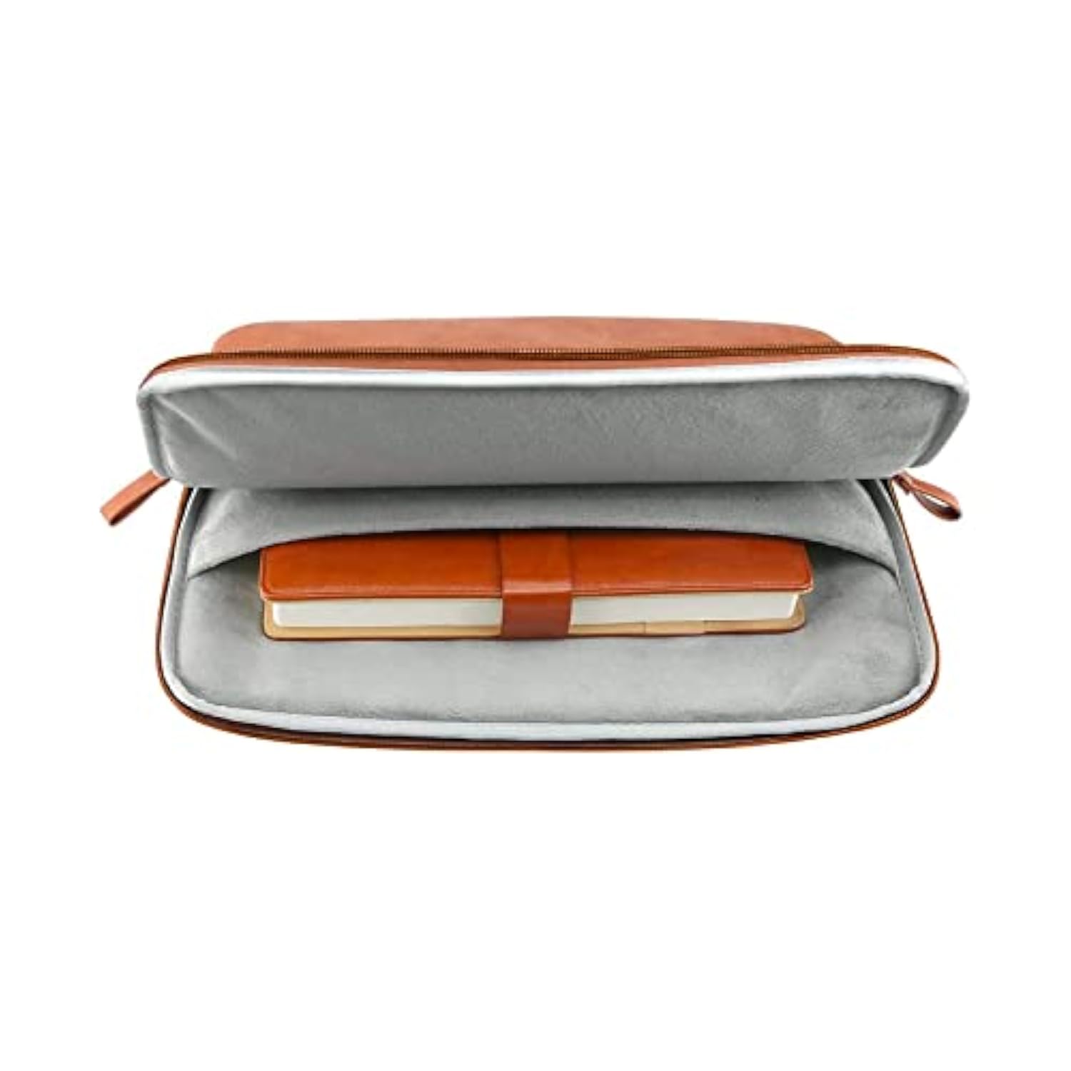 MOSISO Laptop Sleeve Bag 16 inch Compatible with MacBook Air 15 inch 2025-2023 M4 M3 M2/Pro 16 inch 2025-2019 M4 M3 M2 M1, 15-15.6 inch Notebook, PU Leather Padded Bag Waterproof Case, Brown