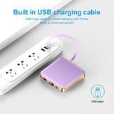 Portable Charger 12000Mah With Built-In Cables,22.5W Fast Charging Power Bank,Usb C Input/Output,Smart Led Display,Compact External Battery For Iphone 15,Samsung Galaxy,Ipad,Tablets