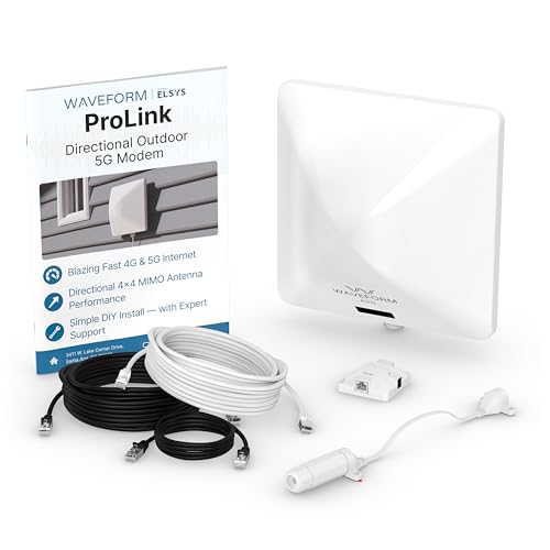 Prolink: Directional Outdoor 5G Nr Sa/Nsa Modem | X62 Modem Dual Sim | 4X4 High-Gain Antenna | Ip65 Waterproof Cpe For T-Mobile, Verizon, At&T | Up To 2.5 Gbps | Includes Window Entry Cable