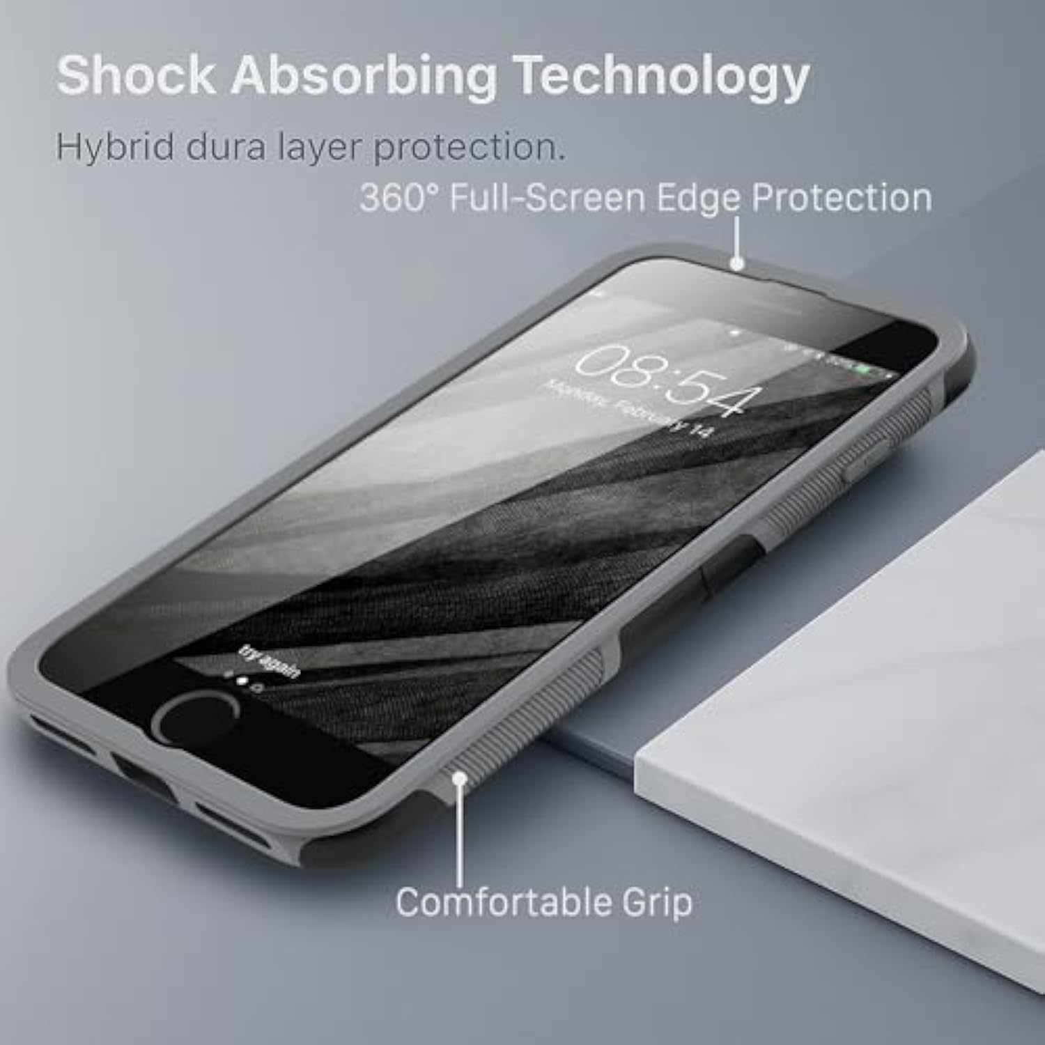 iPhone SE 2022/2020 8 7 Shockproof Rugged Case Wireless Charging Black Gray