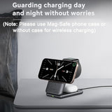 3 In 1 Wireless Charging Station For Apple Devices,Portable Foldable Magnetic Multiple Fast Charger Stand,Wireless Charger Magsafe For Iphone 17 16 15 14 13 12 11 Pro Max Air Plus/Apple Watch/Airpods
