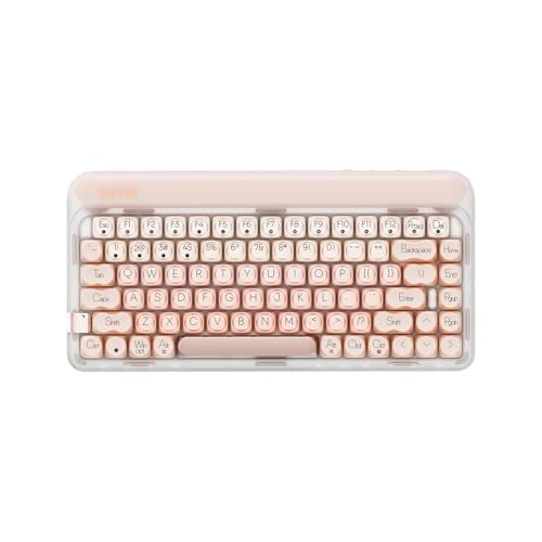 Dot Foundation Mechanical Keyboard, 75% Rechargeable Hot-Swappable Keyboards With 3 Types Connection For Windows, Mac Os/Pink Gateron Baby Racoon Switches