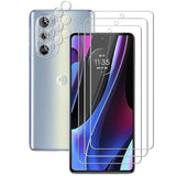 3 Pack Screen Protector For Motorola Edge+ / Plus 2022 / Plus 5G Uw (2022) / Edge 30 Pro Tempered Glass With Camera Lens Protector, Anti Scratch, Hd Clear