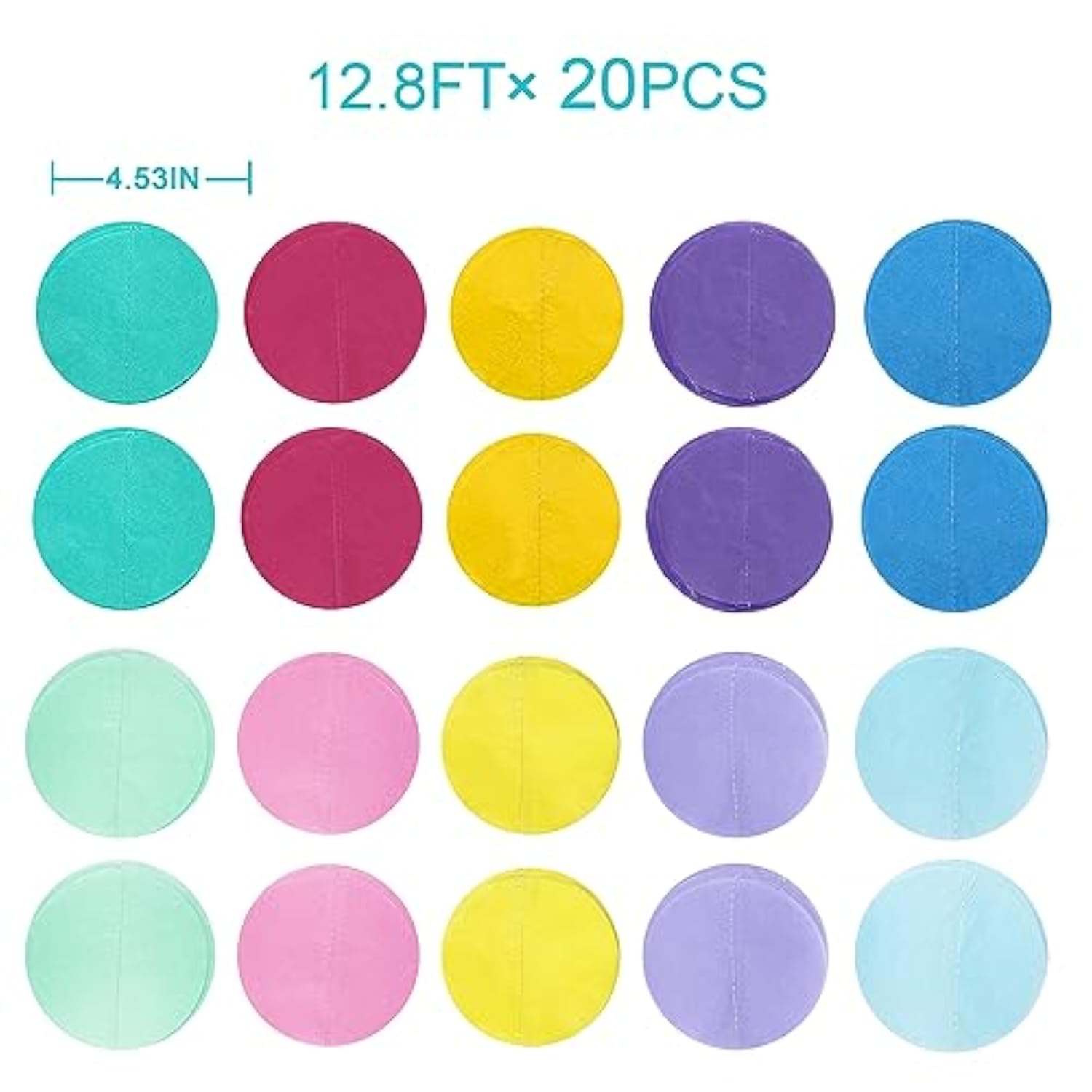 256Ft Pastel Party Decorations Big Circle Dot Backdrop Streamer Pastel Tissue Paper Polka Dots Hanging Curtain Garland For Birthday Wedding Bachelorette Engagement Baby Shower Macaron Party Supplies