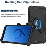 Samsung Galaxy S9+ Case with Belt Clip Holster 2x Screen Protector Black