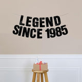 Pre-Strung Black Glitter Legend Since 1985 Banner, 40th Birthday Decor for Men