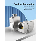 Cat7 Keystone Jack Tool-Less Ftp Rj45 Keystone Module Zinc Alloy Module Shield