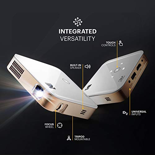 Luma 350 Portable Smart Projector W/ Luma App | Ultra Hd Rechargeable Video Projector W/ Onboard Android 6.0, Streaming Apps, Wi-Fi, Mirroring, Remote Control & Crystal-Clear Imaging