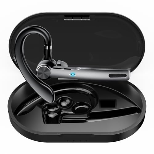 Bluetooth Headset, 2026 Wireless Bluetooth 5.3 Earpiece, 60Hrs Single-Ear Headset with Mute Button, Dual Noise Cancelling Mics, IP7 Waterproof Hands