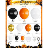 Orange Black White Balloon Arch Kit, 134 Pcs 18/12/5 Inch Latex Orange And Black Balloons With White Gold Balloons, Different Sizes Graduation Balloons, For Graduation Birthday Basketball Theme Party