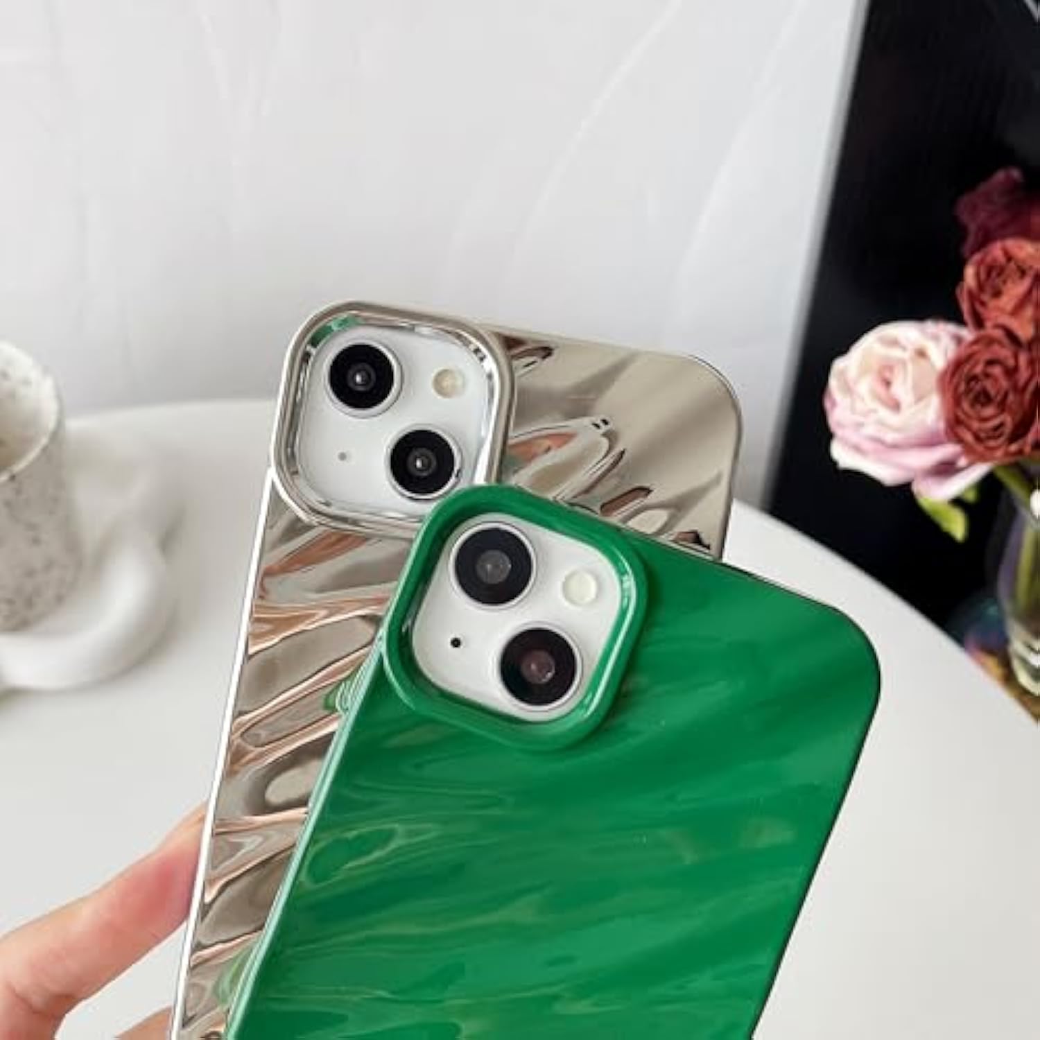 For Iphone 14 Plus Case,Water Ripple Pattern Curly Wave Shape Soft Phone Case (Wine Red)