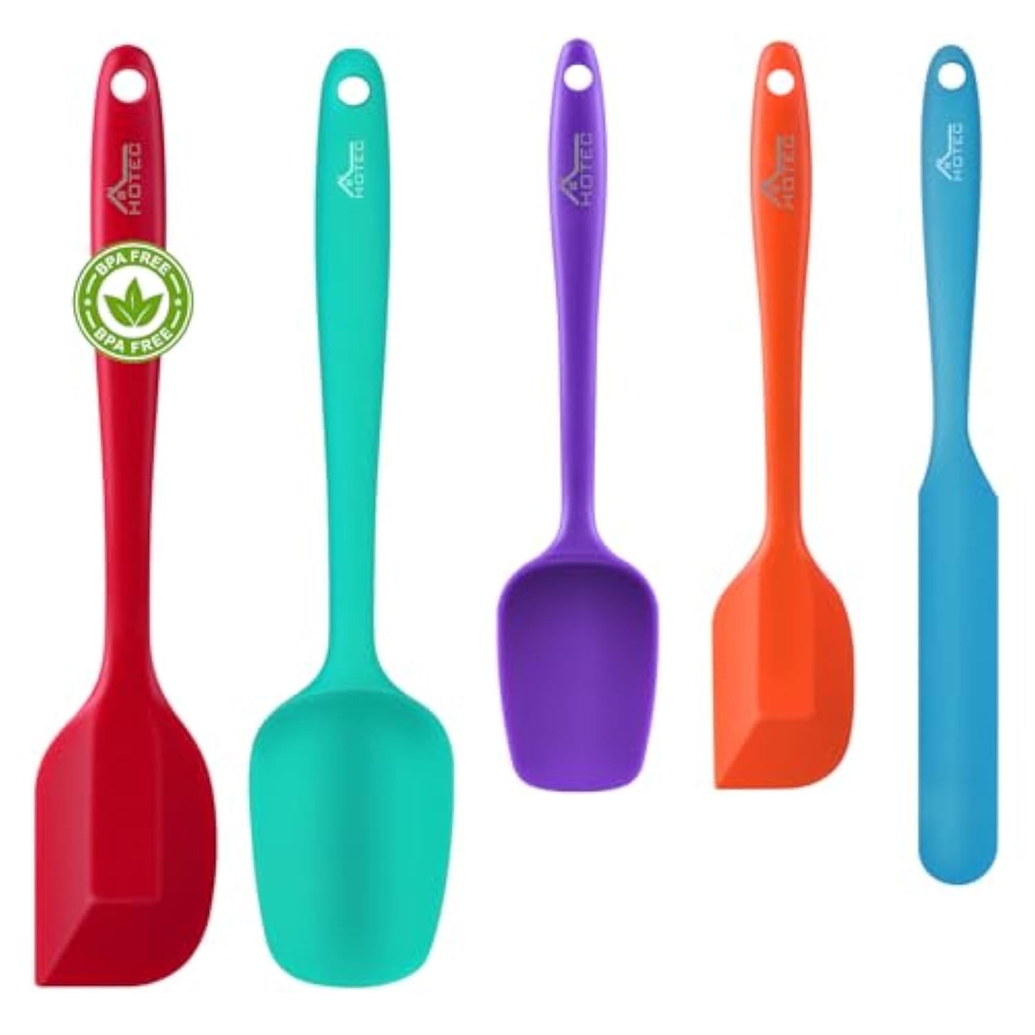 Heat Resistant 600? Food Grade Silicone Rubber Spatula Set For Baking, Cooking, And Mixing Non Stick Dishwasher Safe Bpa-Free Multicolor Set Of 5