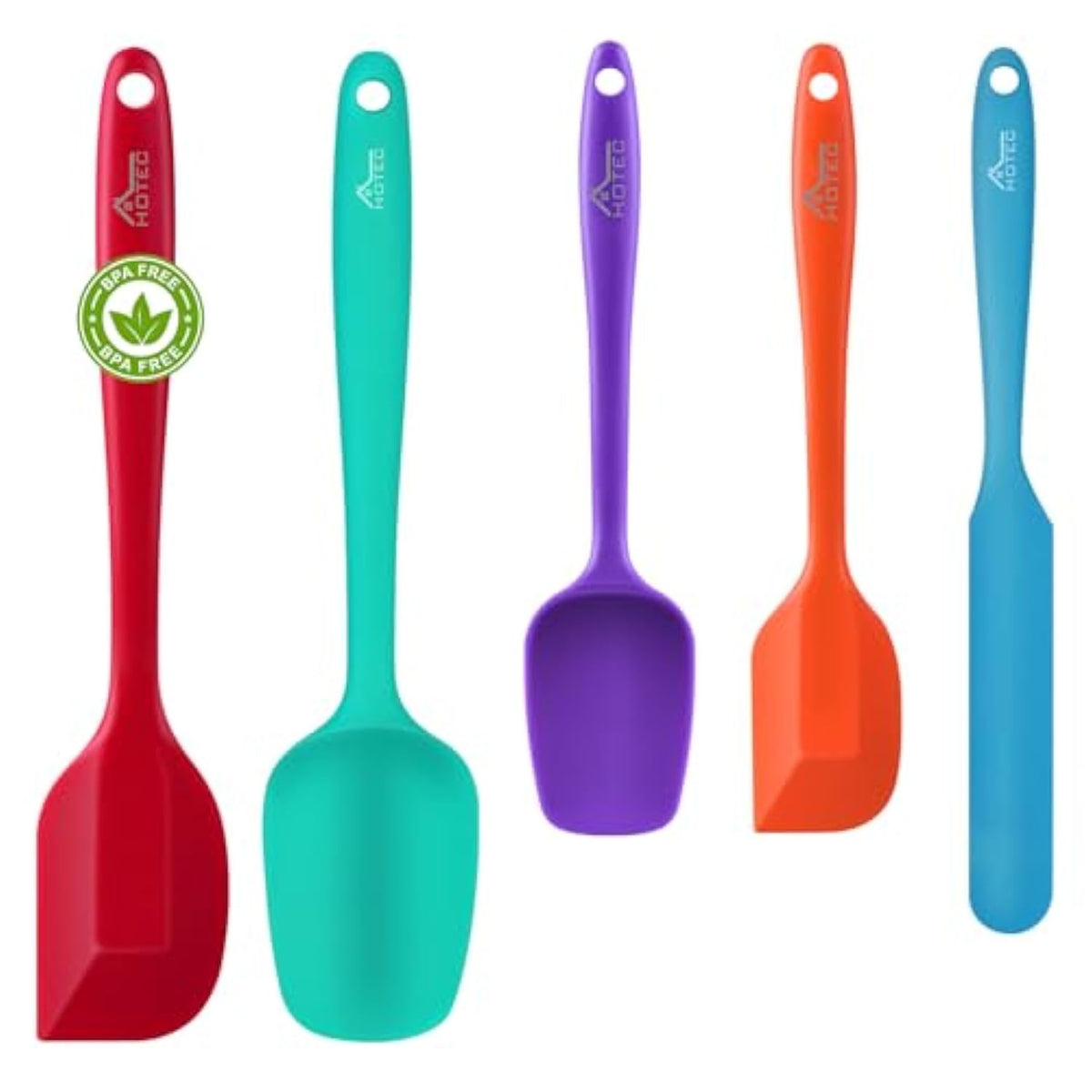 Heat Resistant 600? Food Grade Silicone Rubber Spatula Set For Baking, Cooking, And Mixing Non Stick Dishwasher Safe Bpa-Free Multicolor Set Of 5