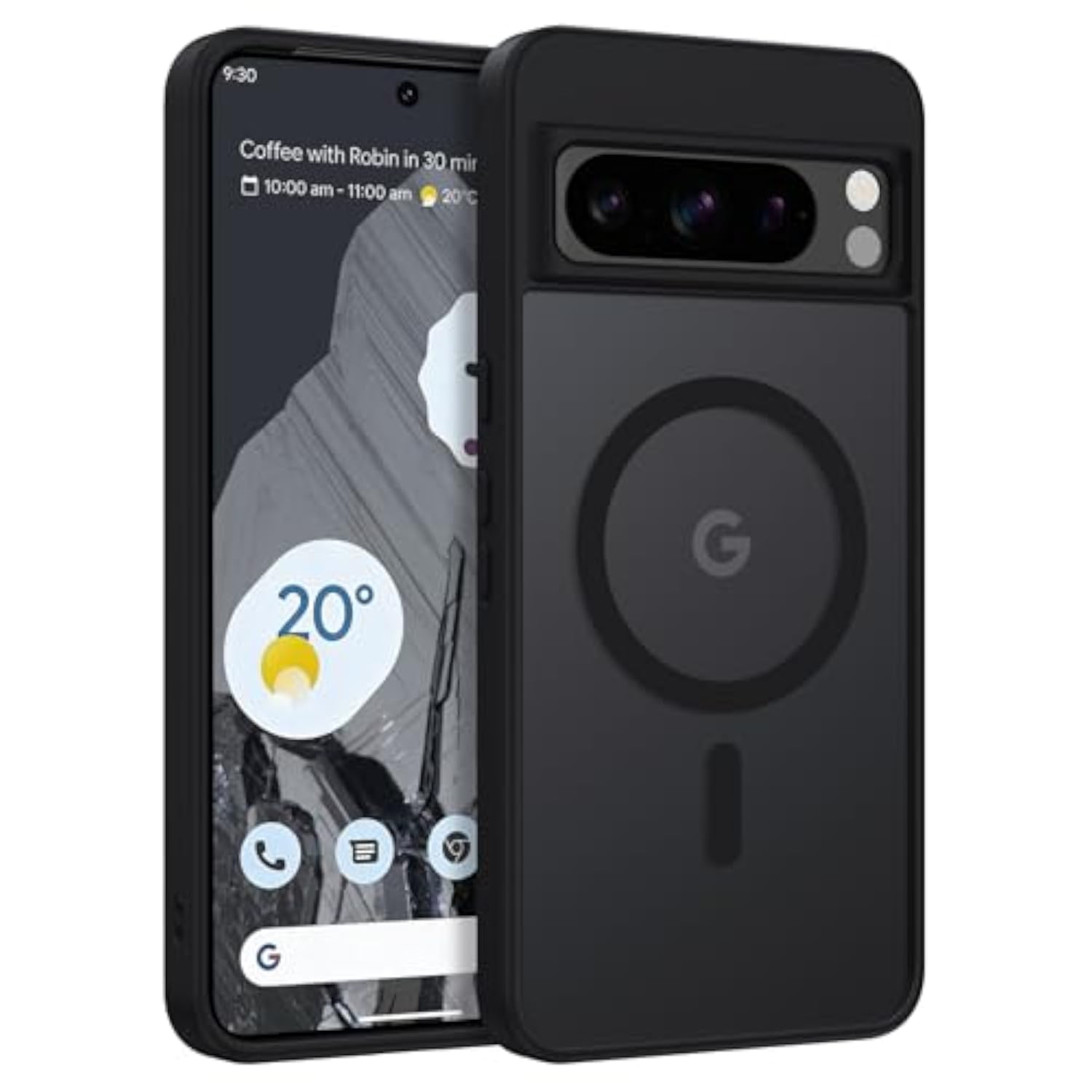 Magnetic Case for Google Pixel 8 Pro Phone, Black Color