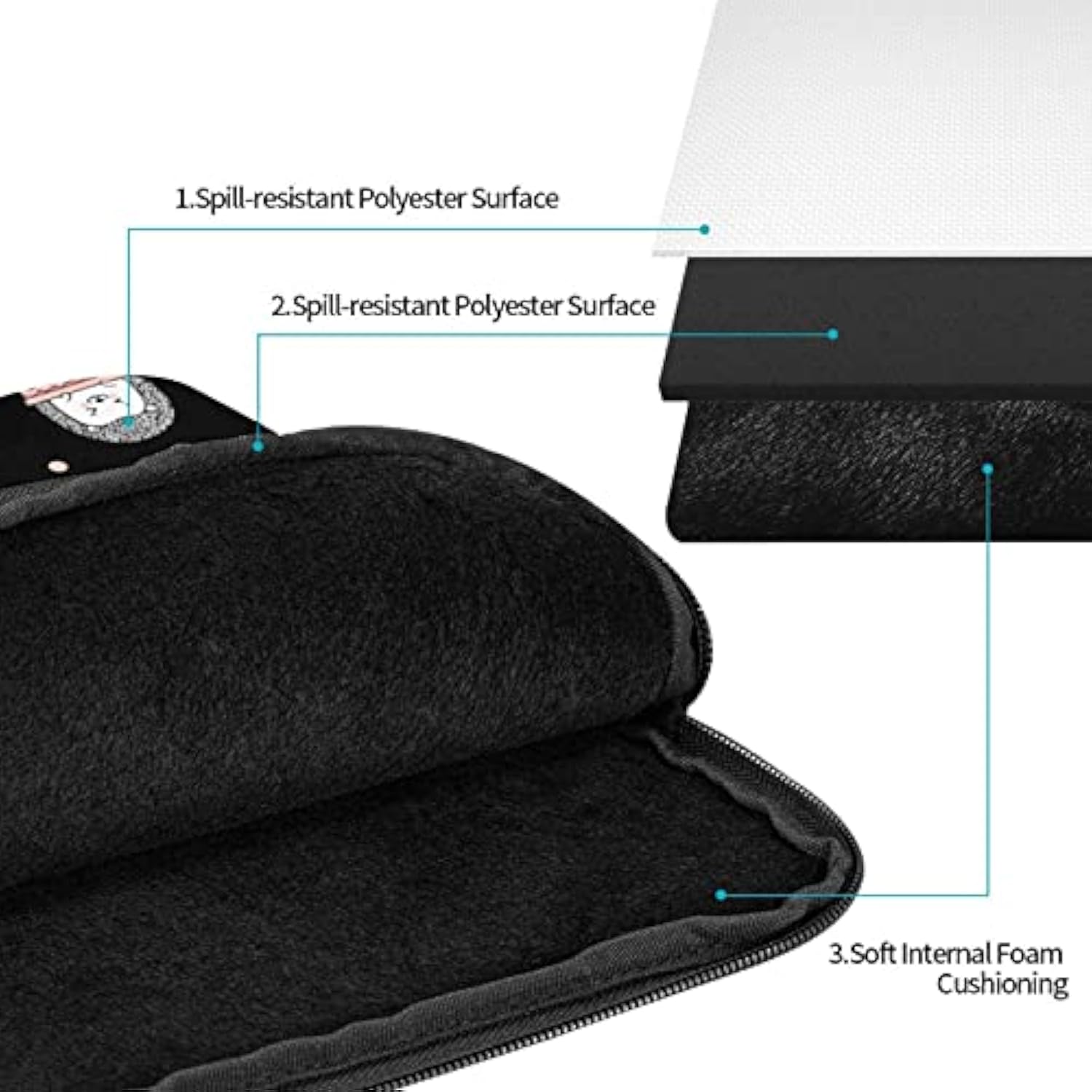 Cute Watercolor Hedgehogs Kawaii 13 Inch Portable Laptop Sleeve Compatible With Macbook Air Notebook Computer Case For Men Women College School Students