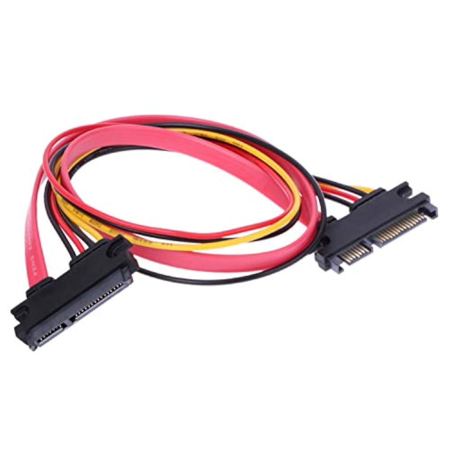 2-Pack 50Cm Sata Power Cable 22Pin (7+15) Male Plug To 22 Pin Female Jack Conn