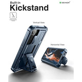 For Samsung Galaxy S22 Case, [Built In Screen Protector And Kickstand] Heavy Duty Military Grade Protection Shockproof Protective Cover For Samsung Galaxy S22 5G,Navy Blue