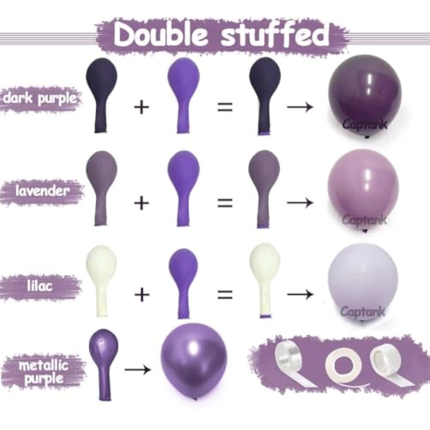 Lavender & Lilac Balloon Arch Kit for Parties  Birthdays, Showers, Prom and More