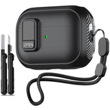 Compatible With Airpods Pro 2Nd Generation Case,?With Lock Clip? Carbon Fiber Design Protection Case For Airpods Pro 2Nd/1St Gen (2023/2022/2019) With Lanyard/Cleaning Pen - Balck