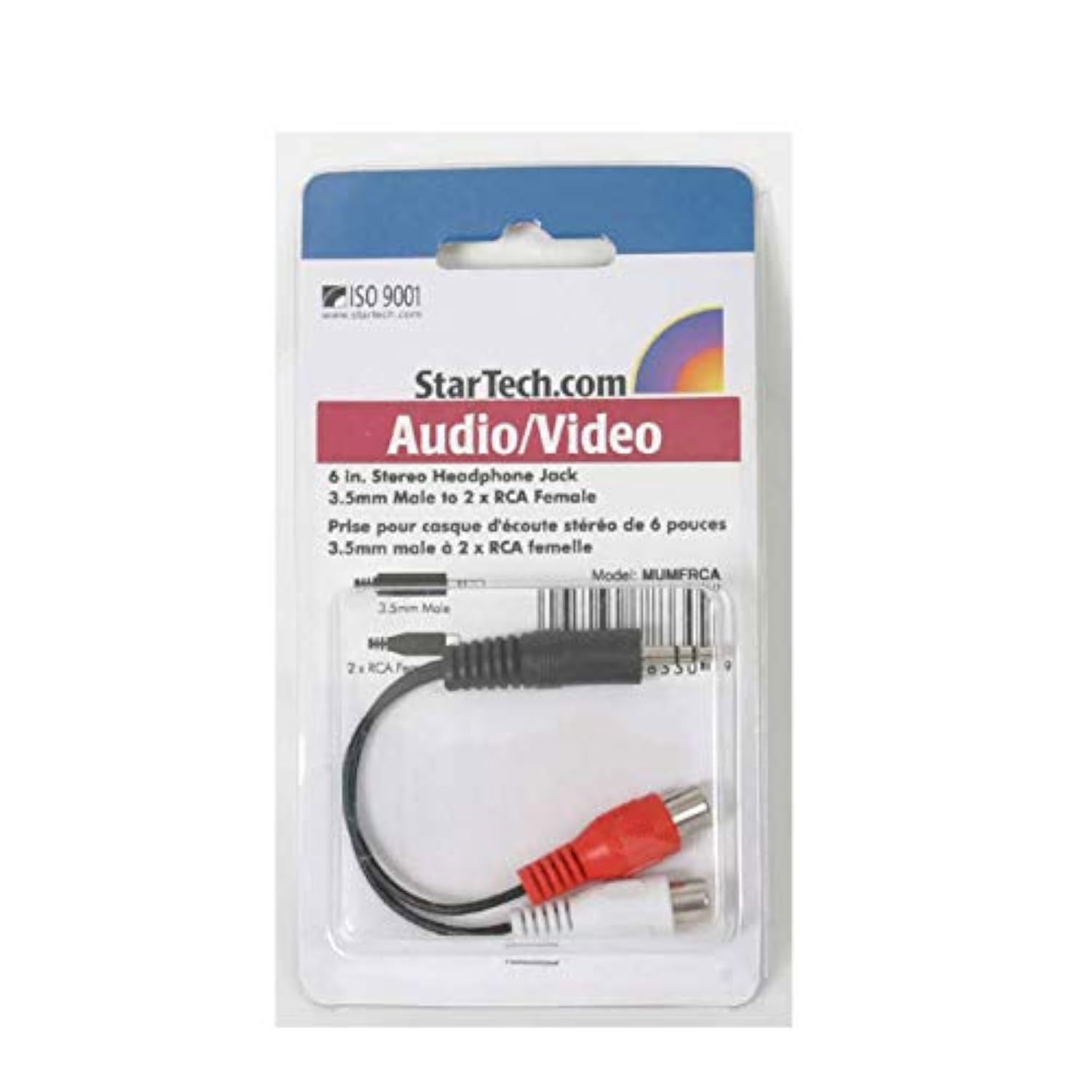 6In Stereo Audio Y-Cable - 3.5Mm Male To 2X Rca Female - Headphone Jack To Rca