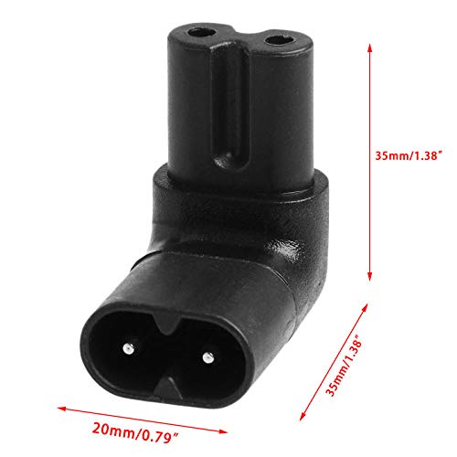 IEC 320 C8 to C7 Plug AC Power 90 Degree Right Angled Connectors Adapter