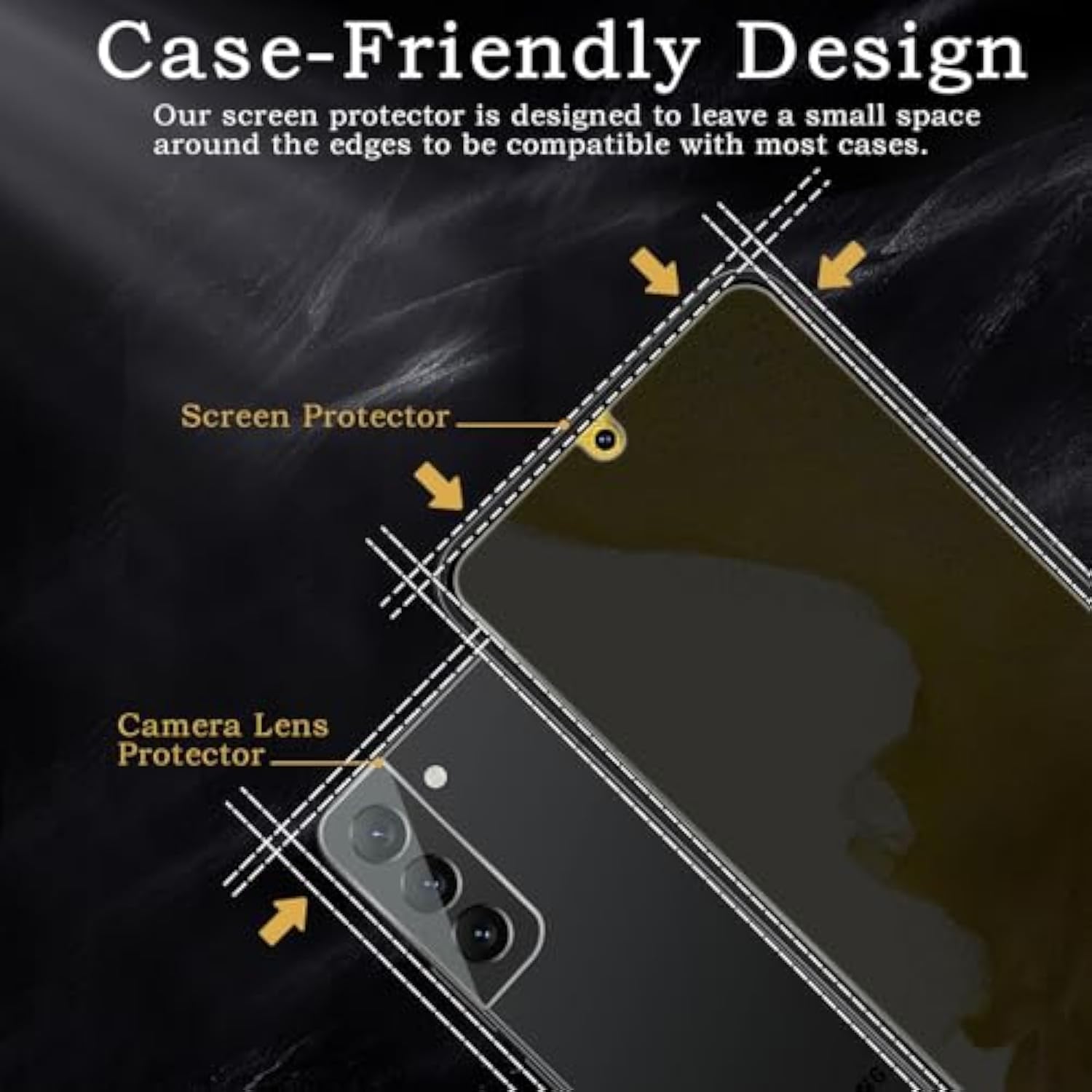 [2+2 Pack] Privacy Screen Protector For Samsung Galaxy S22 Plus 5G, Anti-Spy Shatterproof Tempered Glass With Camera Lens Tempered Glass 9H Hardness Bubble Free