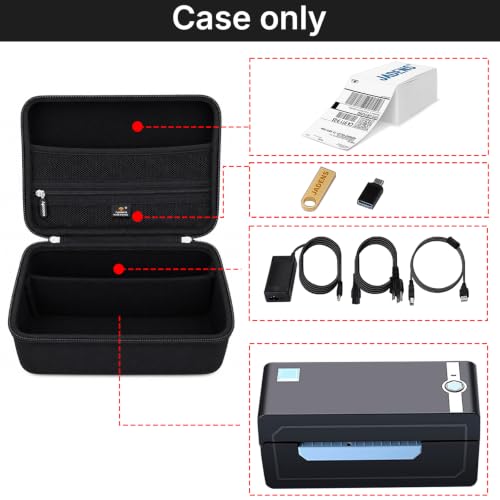 Case Compatible With Jadens Bluetooth Thermal Shipping Label Printer, Portable Storage Bag For Accessories (Case Only)