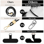 Phone Lanyard Crossbody, Hand Wrist Strap Lanyard With 2 Phone Tethers, Adjustable Anti Theft Phone Strap Neck Lanyard For Keys Id Badges Phones Wallet, Black