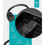 Universal 3-Prong Ac Power Cable For Computer, Tv, Monitor And More, 6 Feet (1.82 Meters), Black