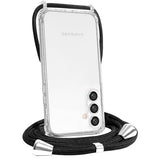 Case for Galaxy S24 with Adjustable Lanyard Strap,Soft Slim Clear TPU + Hard PC Shock-Absorption Bumper Protective Cover Compatible for