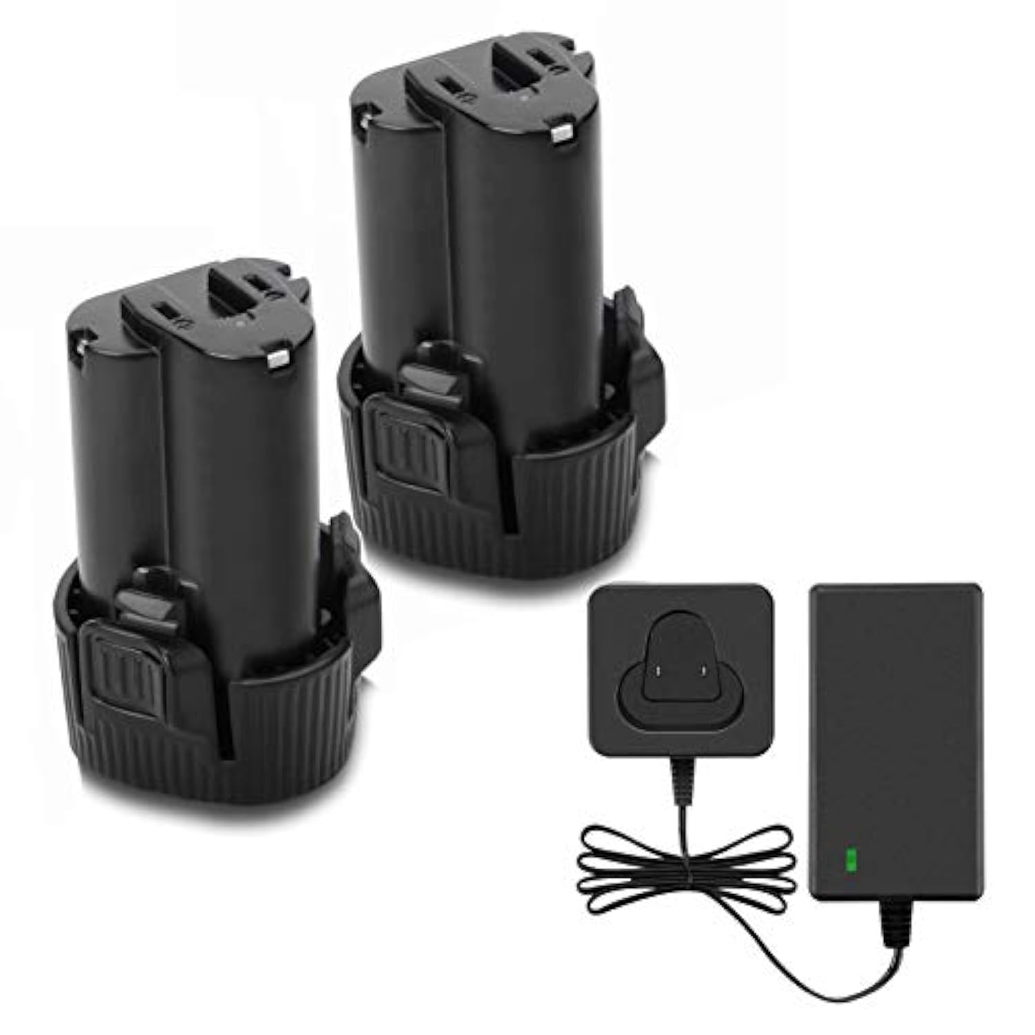 2Pack 10.8V 2.5Ah Li-Ion Replacement Battery With 10.8V-12V Li-Ion Battery Charger Compatible With Makita Bl1013 Bl1014 194550-6 194551-4 195332-9 Cordless Power Tool