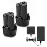 2Pack 10.8V 2.5Ah Li-Ion Replacement Battery With 10.8V-12V Li-Ion Battery Charger Compatible With Makita Bl1013 Bl1014 194550-6 194551-4 195332-9 Cordless Power Tool