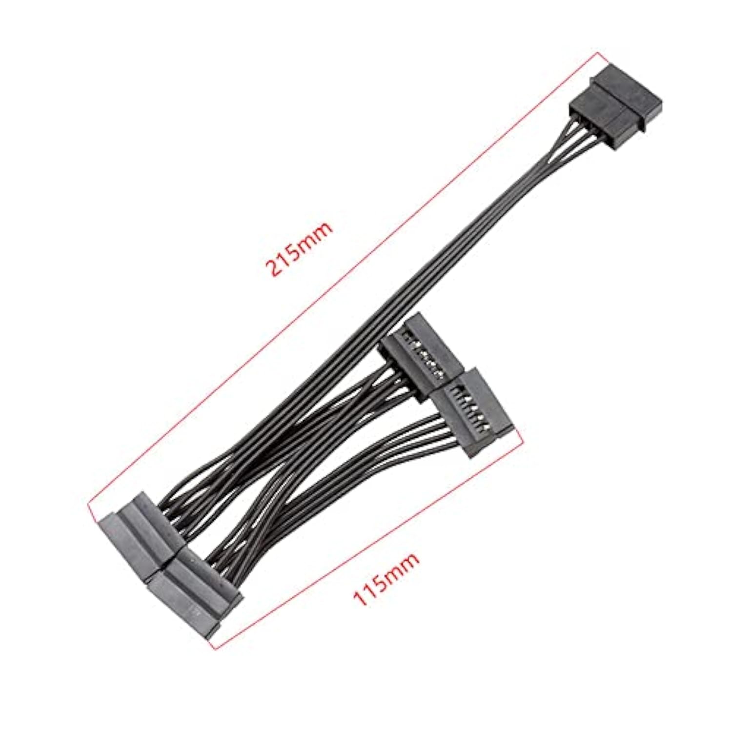 Molex 4 Pin Male To Sata Female Power Supply Cable, 15 Pin Sata Power Splitter