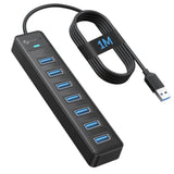 7 Port Usb Hub, 3.3Ft/1M Long Cable Usb 3.0 Hub Multi Usb Port Hub Usb Multipo