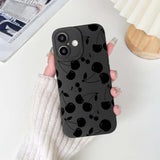 Compatible For Iphone 16 Case Cute Cool Cherry Black Design For Girls Women Soft Tpu Shockproof Protective Girly For Iphone 16-Cherry