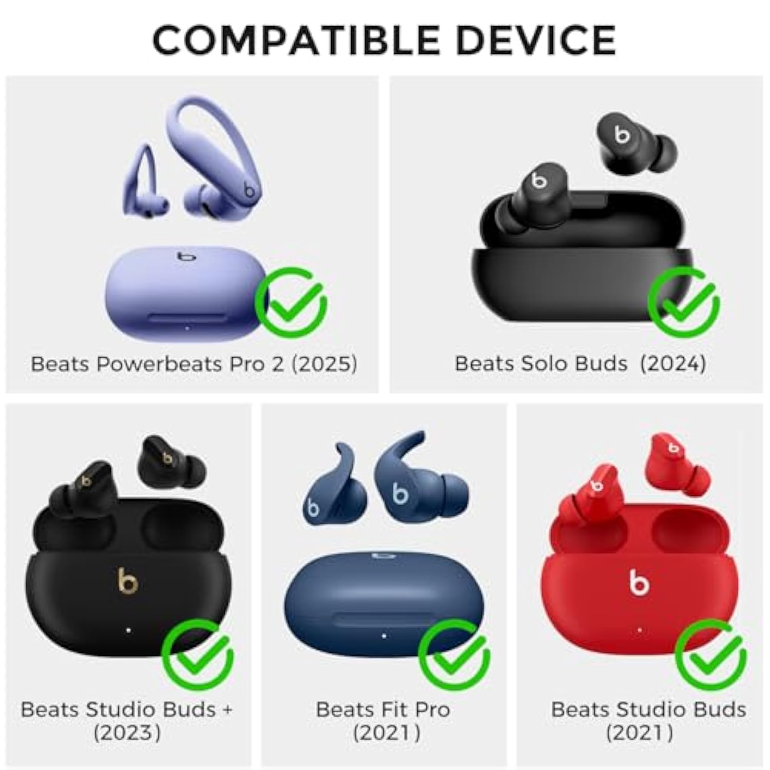 Ear Tips For Beats Studio Buds/Powerbeats Pro 2/Solo Buds/Fit Pro/Studio Buds+?Fit In The Charging Case?6 Pairs S/M/L Silicone Ear Covers Replacement Tips For Beats Wireless Bluetooth Earbuds