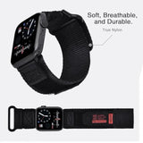 Compatible With Apple Watch Series 10 Band Series 9/8/7/6/5/4/Se/Se2/Ultra 1/2, Nylon Sports Strap With Woven Design For 49Mm/46Mm/45Mm/44Mm (L, Black)