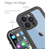 Design For Iphone 13 Pro Max Waterproof Case, Shockproof Dustproof Phone Case With Built-In Screen Protector, Full Body Protective Case Cover 6.7'' (Black)