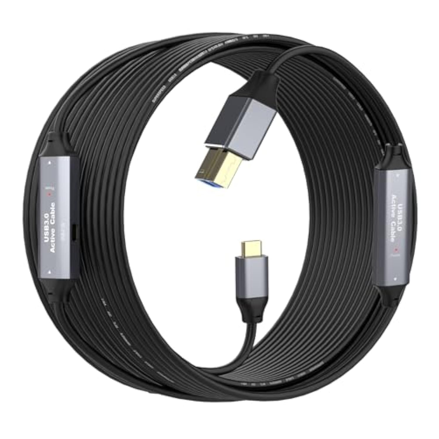 Active Usb C To Usb B 3.0 Cable 50Ft, Super Speed 5Gbps Usb 3.0 B To C Cable Compatible With Conference Camera,Docking Station,Hard Driver,Scanner, Printer,Vidicon And More