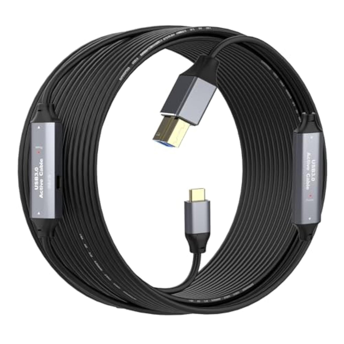 Active Usb C To Usb B 3.0 Cable 50Ft, Super Speed 5Gbps Usb 3.0 B To C Cable Compatible With Conference Camera,Docking Station,Hard Driver,Scanner, Printer,Vidicon And More
