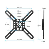 VESA Mount Square 75mm x 75mm to 100mm x 100mm,40mm x 40mm to 65mm x 65mm for TVs & Monitors