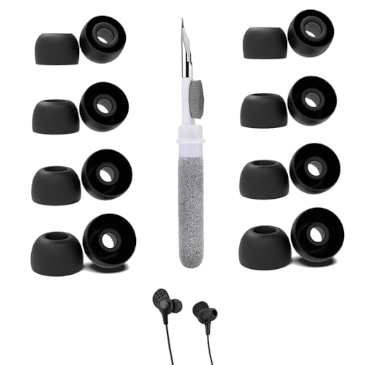 [8 Pairs] Replacement Ear Tips For Jlab Jbuds Pro, With 3 In 1 Cleaner Kit, Silicone Ear Tips (Xs/S/M/L)