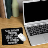 Funny Mouse Pad For Desk, Work Forecast Scattered Sarcasm Sign, Sarcastic Gifts For Coworker, Non-Slip Rubber Base Mouse Pad For Wireless Mouse Computer Laptop, 9.5X7.9 Inch