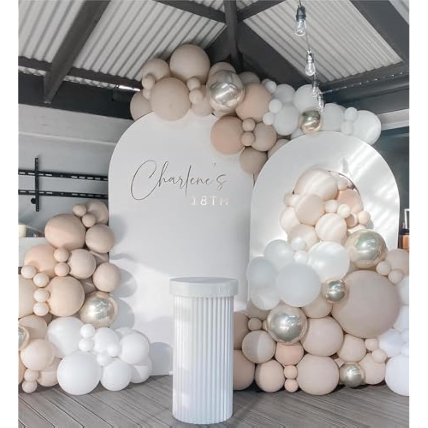 Nude Beige Double Stuffed Balloons Different Size 115Pcs 5/10/12/18" Tan Apricot Nude Balloon Arch Garland Kit For Boho Birthday Baby Shower Bridal Shower Gender Reveal Bear Neutral Party