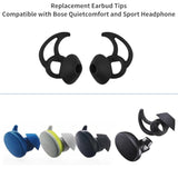 Replacement Tips For Bose Earbuds (Sml 3 Pairs Black) Washable Silicone For Quietcomfort Noise Cancelling