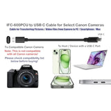 Usb C To Ifc-600Pcu Picture File Transfer Cable For Canon Eos Rebel Sl3, T8I, 90D, M50 Mark Ii, Powershot G7 X Mark Ii, G9 X, Sx70 Hs, Sx720 Hs (See Product Details Before Buying)